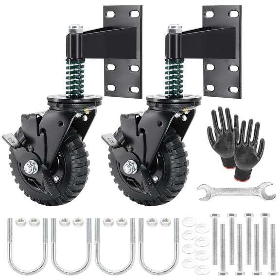 2Pcs 6 Inch Fence Gate Wheels with Brake image