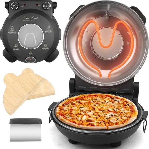 Baker s Friend 12" Electric Pizza Oven, Gray image