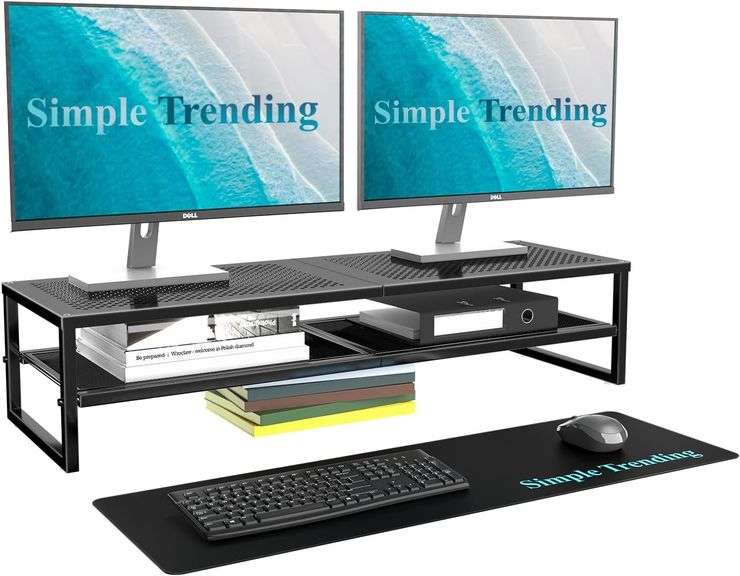 2 Tier Monitor Stand With 32x10" Mouse Pad image
