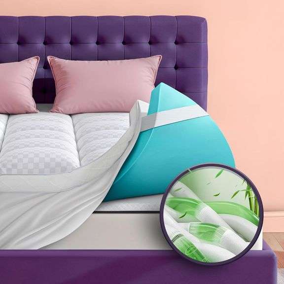4 Inch Memory Foam Mattress Topper, Queen Size image
