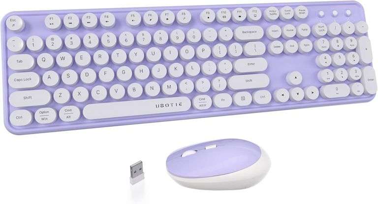 UBOTIE Colorful Wireless Keyboard Mouse Combo image