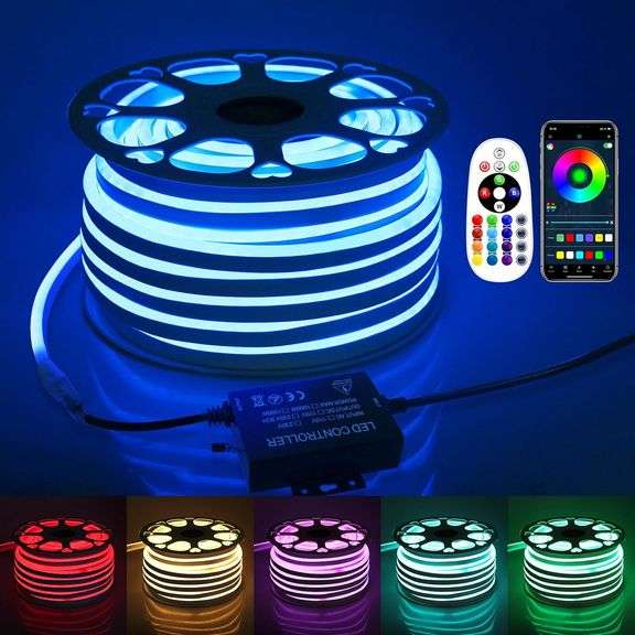 150ft RGB Neon Rope Light Waterproof Multicolor image