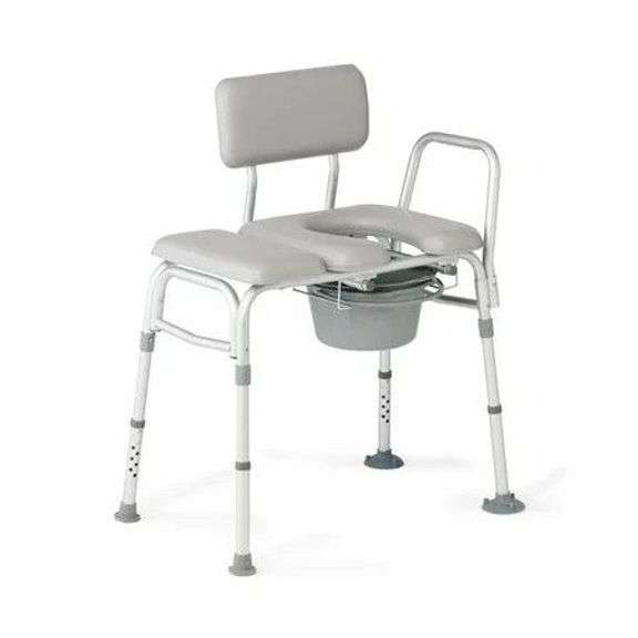 Medline Transfer Bench & Commode, 400 lb Capacity image
