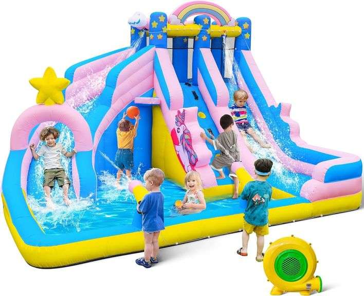 TOAOB Inflatable Water Slide: 6 in 1 Bounce House image
