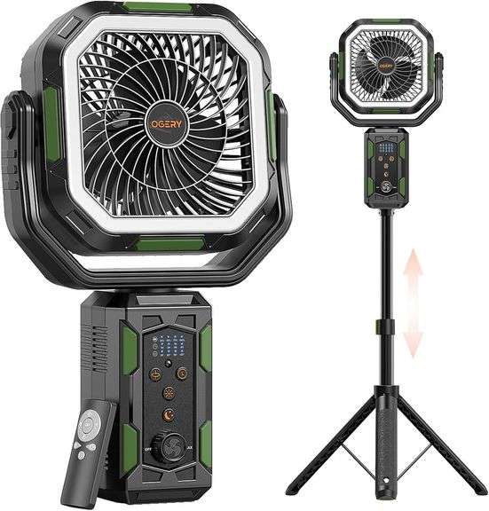 OGERY F21 Camping Fan with Stand, 20000mAh Battery image