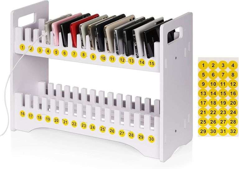 Cell Phone Holder 2-Tier Rack with 30 Slots image