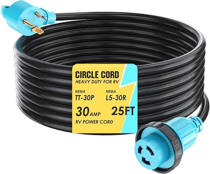 CircleCord 30 Amp 25' RV Power Cord, 10 Gauge image
