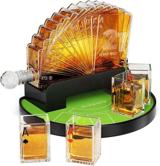Kollea Blackjack Whiskey Decanter Set, 37.2 Oz image