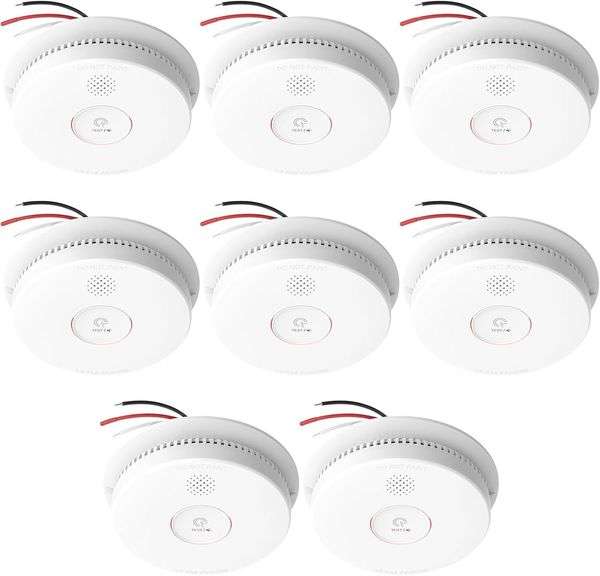 Hardwired Smoke Detectors w/Battery, 8-pack image