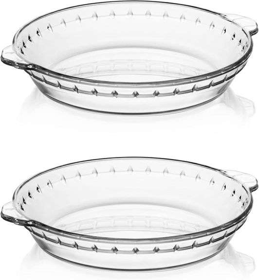 Sweejar 2-pack Glass Pie Pan, 7.5-Inch Round image