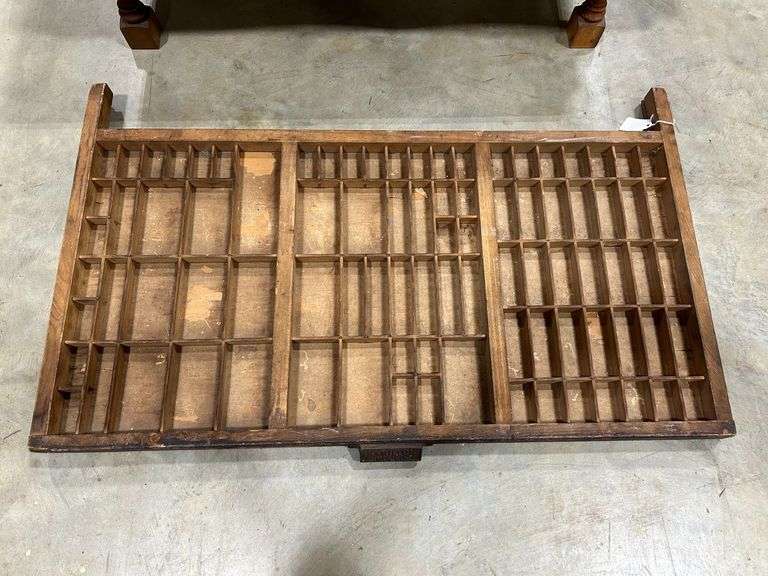 Vintage Typeset Drawer & Wood Bench
