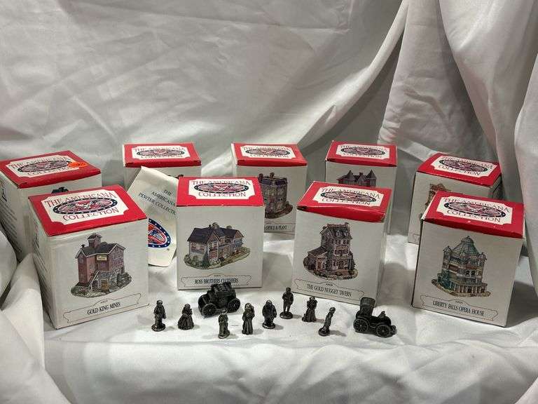 (9) American Collection Houses, (10) American Pewter Pieces image