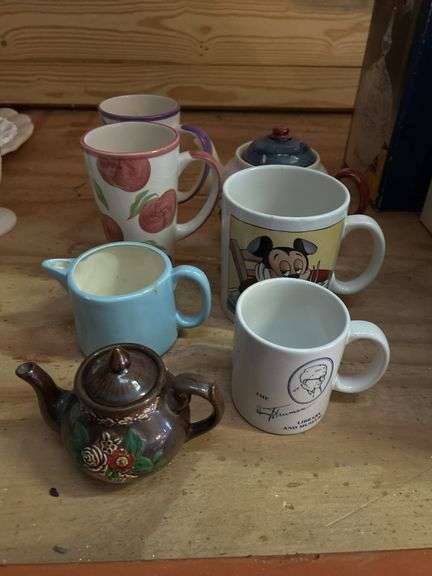 7 Items - Teapots, Glasses, Cups, Creamer image
