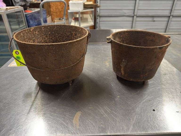 (2) 3 Legged Pots image