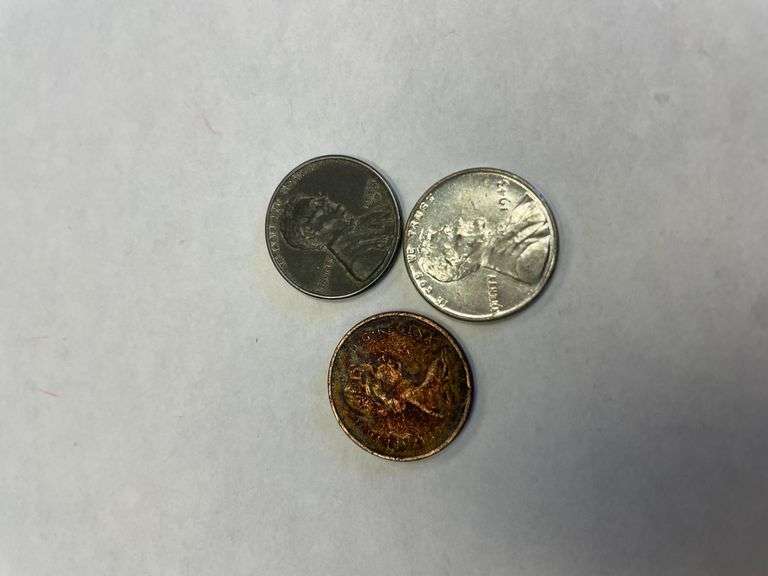 (2) Steel Lincoln Wheat Pennies image