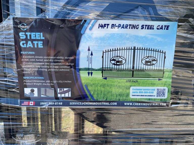 14' Bi-Parting Iron Gate with Ox image