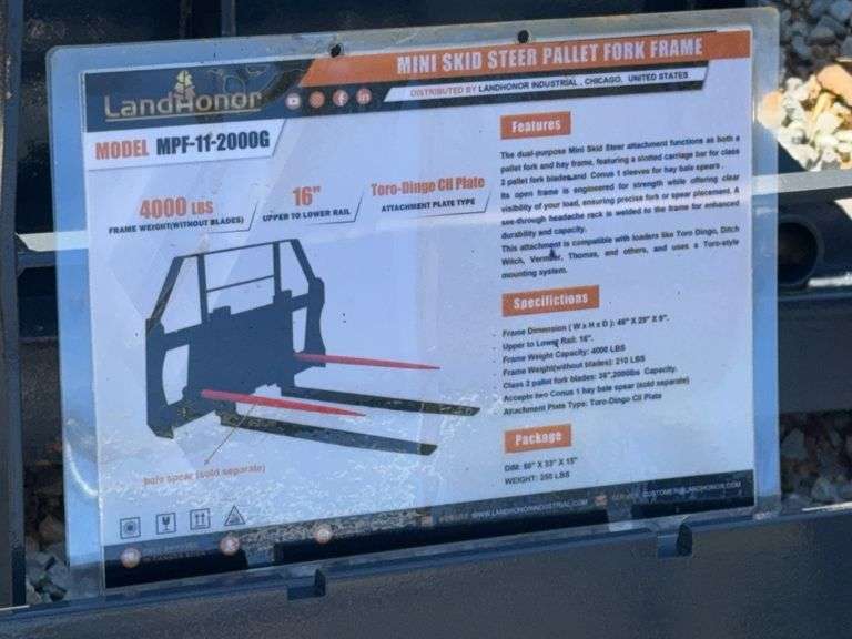 Mini Skid Steer Pallet Fork Frame image