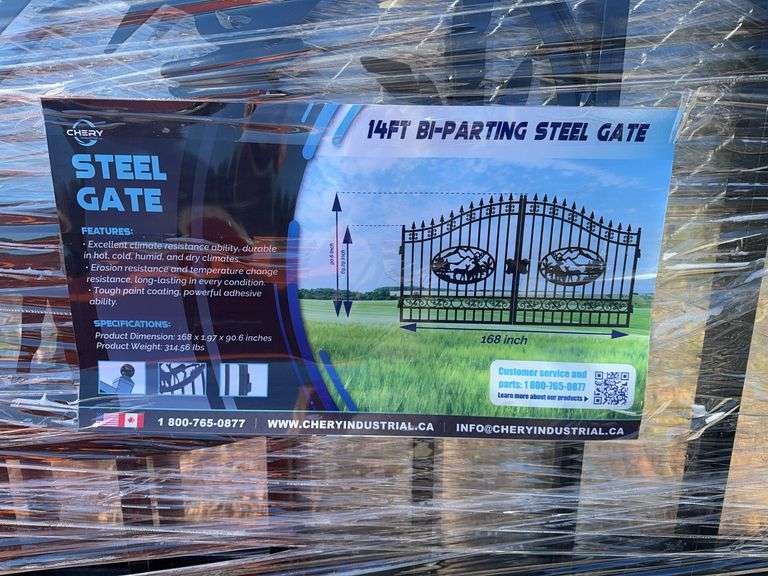 14' Bi-Parting Iron Gate with Deer image