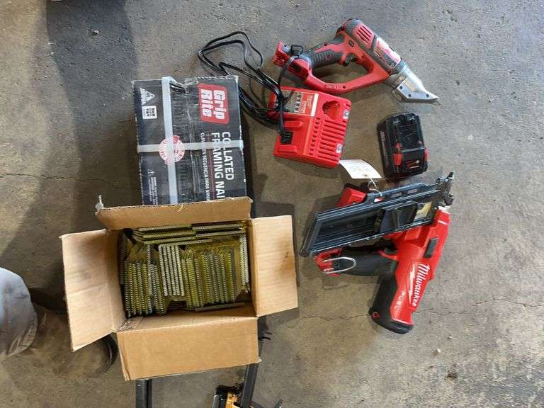 Milwaukee Nail Gun, Nails, Nibbler image