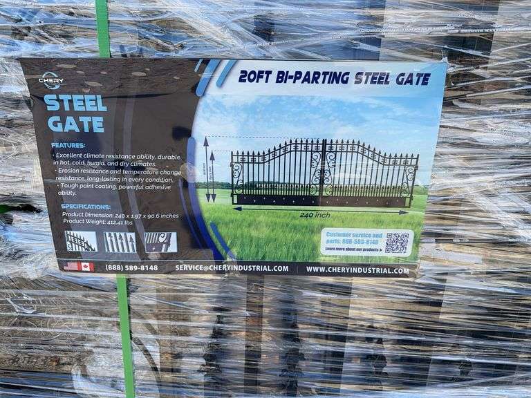 20' Bi-Parting Iron Gate with Star Art image