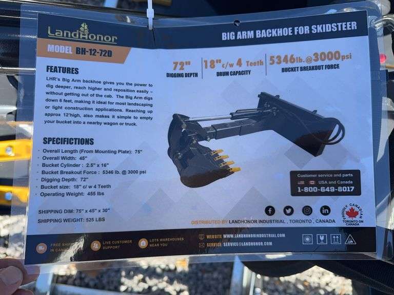 Big Arm Backhoe for Skid Steer image