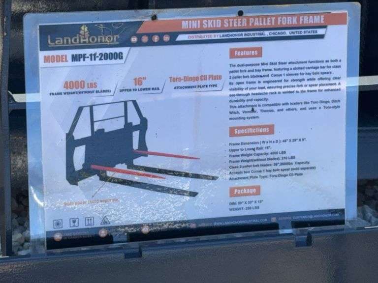 Mini Skid Steer Pallet Fork Frame image