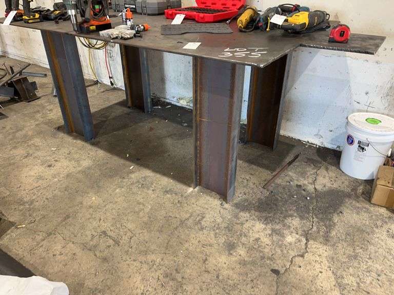Metal Shop Table 4' x 7' x 1/2" Steel Top image