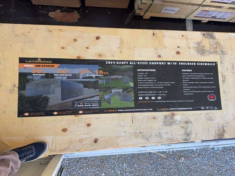 Unused 20' x 20' All Steel Carport image