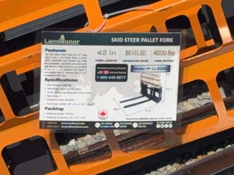 Unused Skid Steer Pallet Forks image