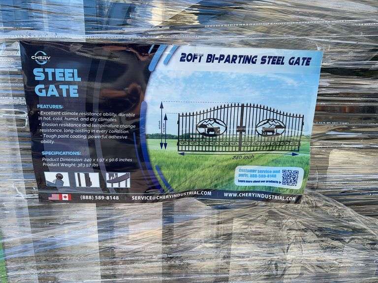 20' Bi-Parting Iron Gate with Cow Art image