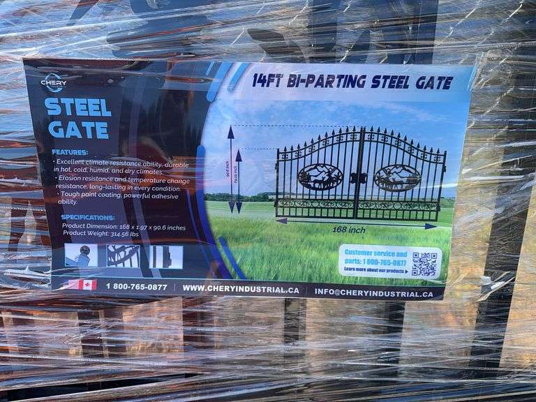 14' Bi-Parting Iron Gate with Deer image