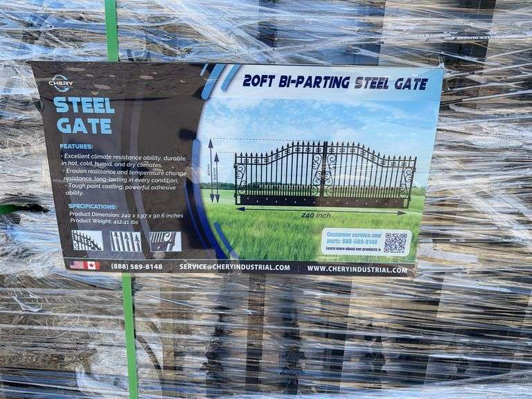 20' Bi-Parting Iron Gate with Star Art image