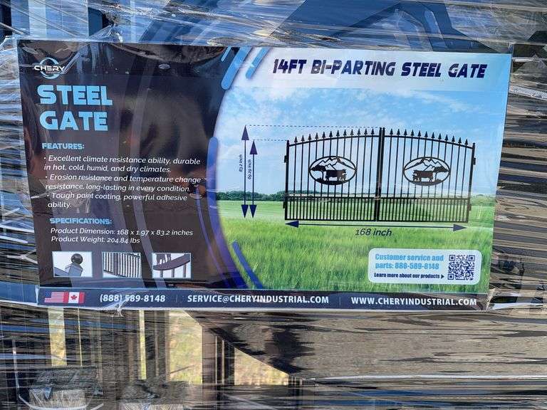 14' Bi-Parting Iron Gate with Ox image
