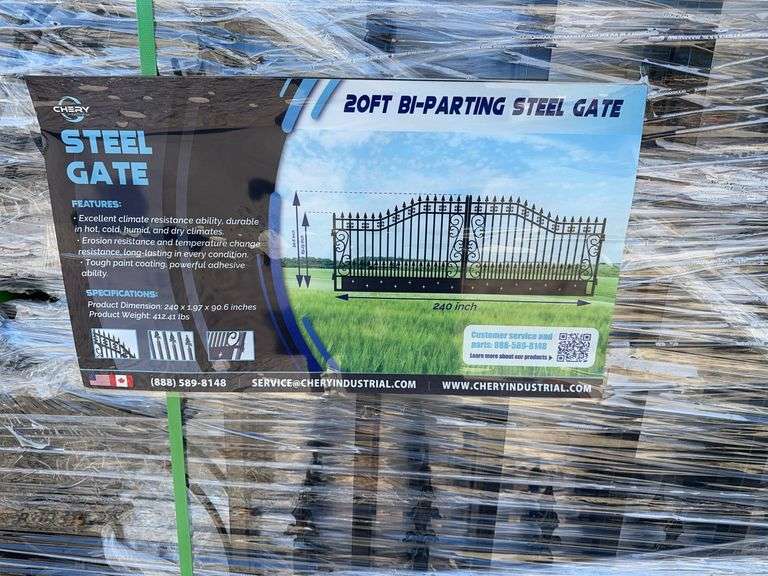 20' Bi-Parting Iron Gate with Star Art image