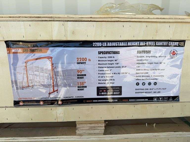 Unused 2,200 Lb. Gantry Crane image