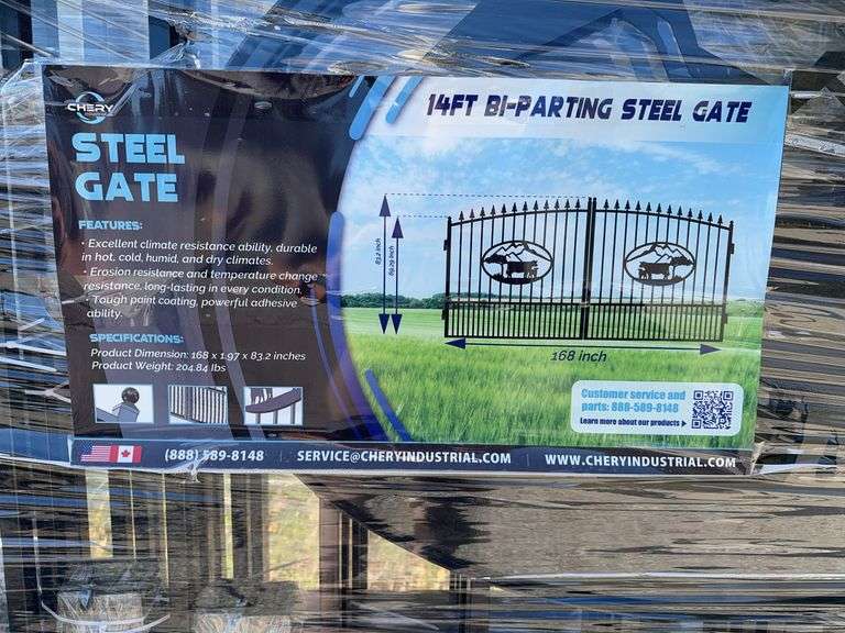 14' Bi-Parting Iron Gate with Ox image