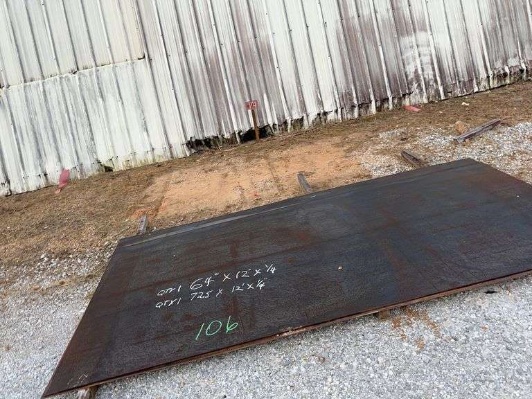 (2) PCS, (1) 64" x 12' x 1/4" Steel Plate image