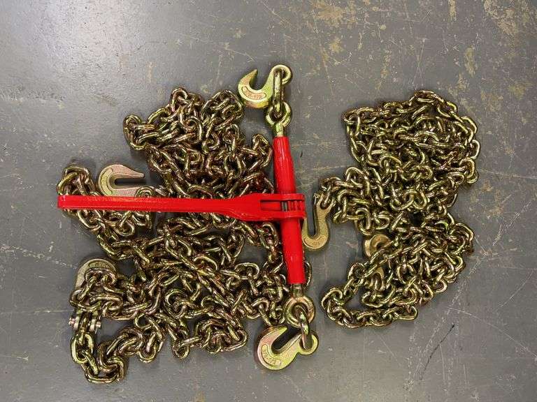 9200 Lb. Ratchet Binder & (2) 3/8" Chains image