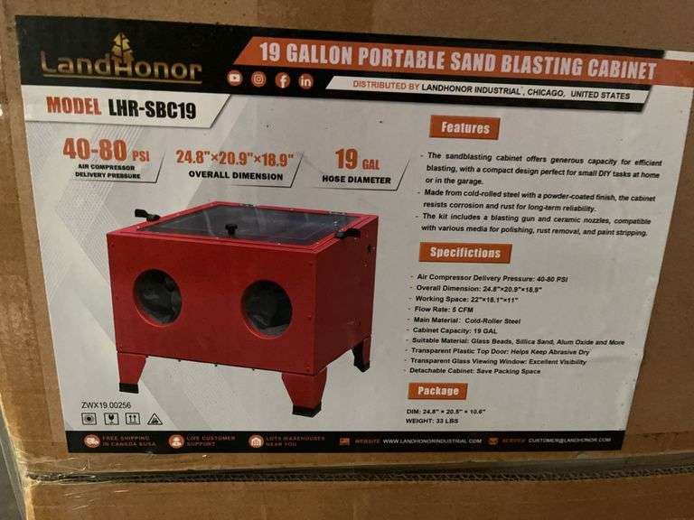 19 Gallon Portable Sand Blasting Cabinet image