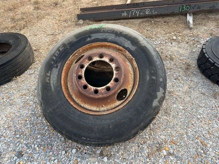 (2) 295/75R 22.5 Tire With Rims image