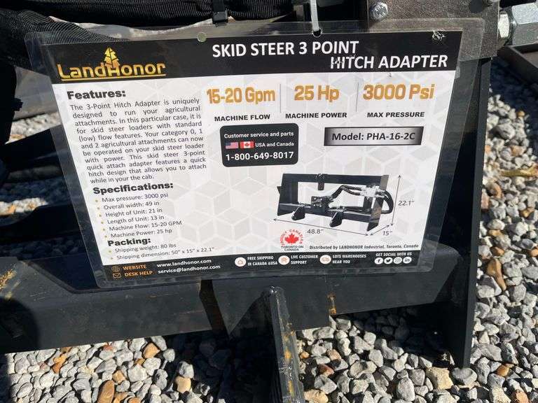2025 Land Honor Skid Steer 3Pt Hitch Adapter image