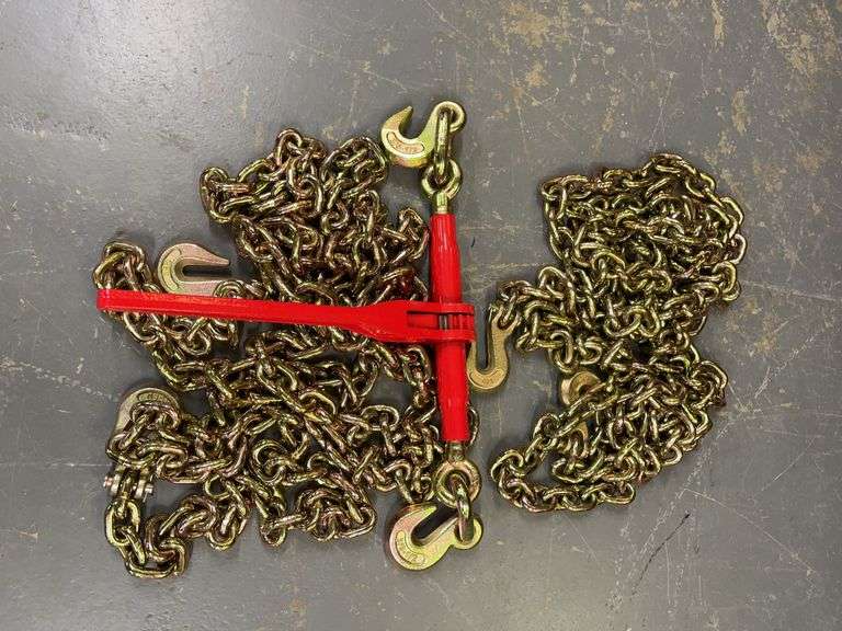 9200 Lb. Ratchet Binder & (2) 3/8" Chains image