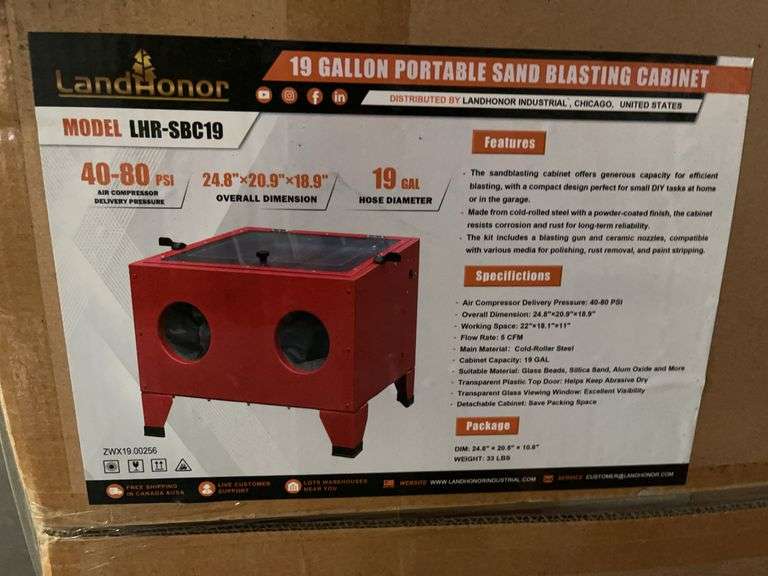 19 Gallon Portable Sand Blasting Cabinet image