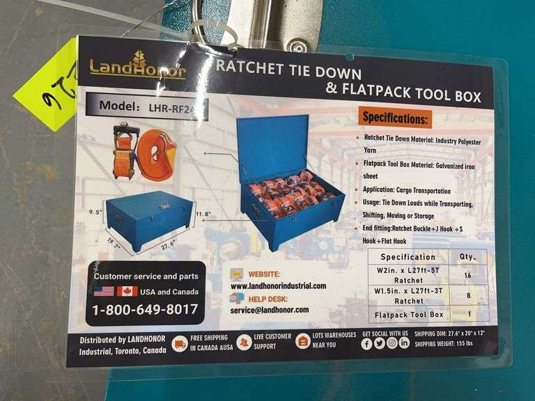 (16) Ratchet Tie Downs & Tool Box image