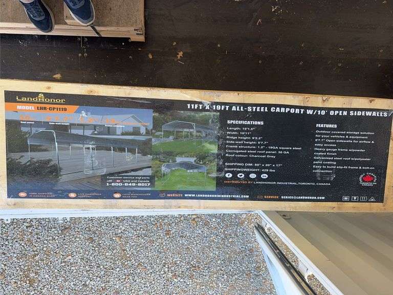 Unused 11' x 19' All-Steel Carport image