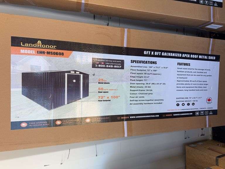 Unused 6' x 8' Metal Shed image