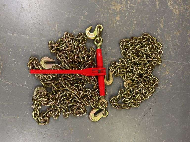 9200 Lb. Ratchet Binder & (2) 3/8" Chains image