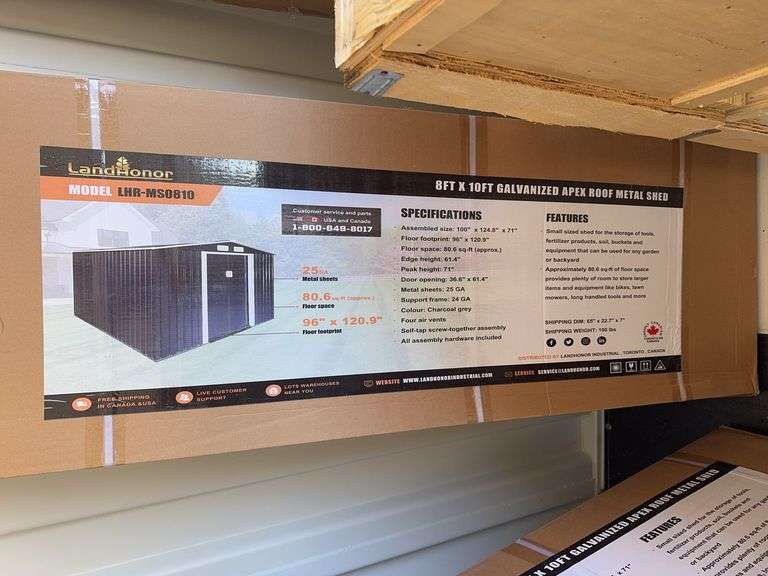 Unused 8' x 10' Metal Shed image