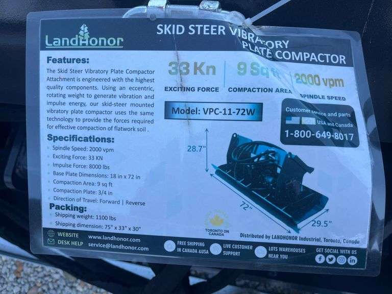 2025 Land Honor Vibratory Plate Compactor image