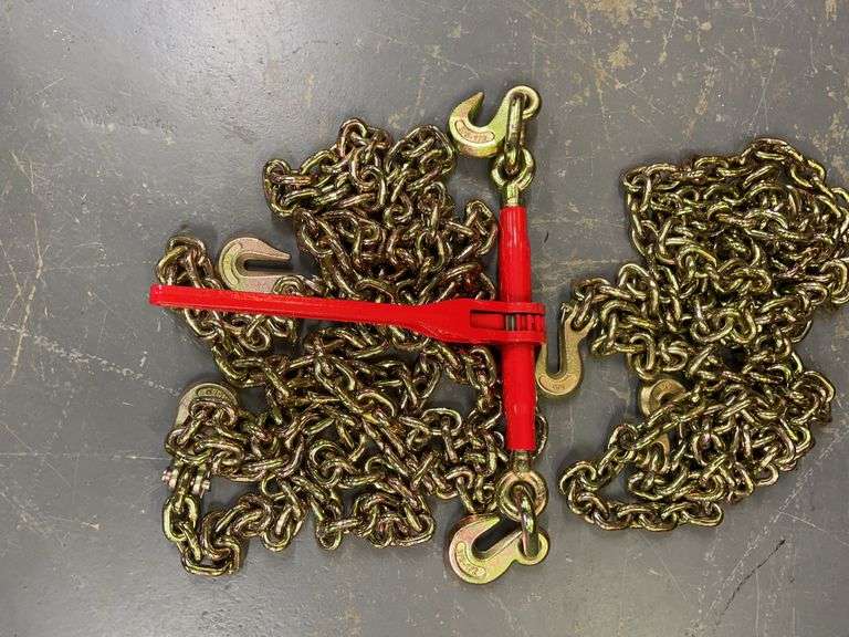 9200 Lb. Ratchet Binder & (2) 3/8" Chains image
